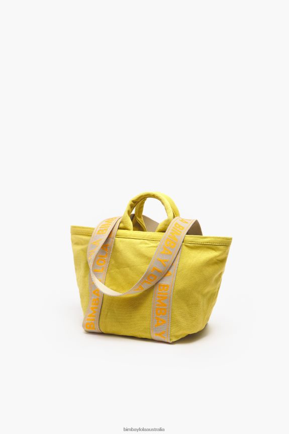 Accessories 4062VZ84 Yellow Bimba Y Lola Canvas Shopper Bag