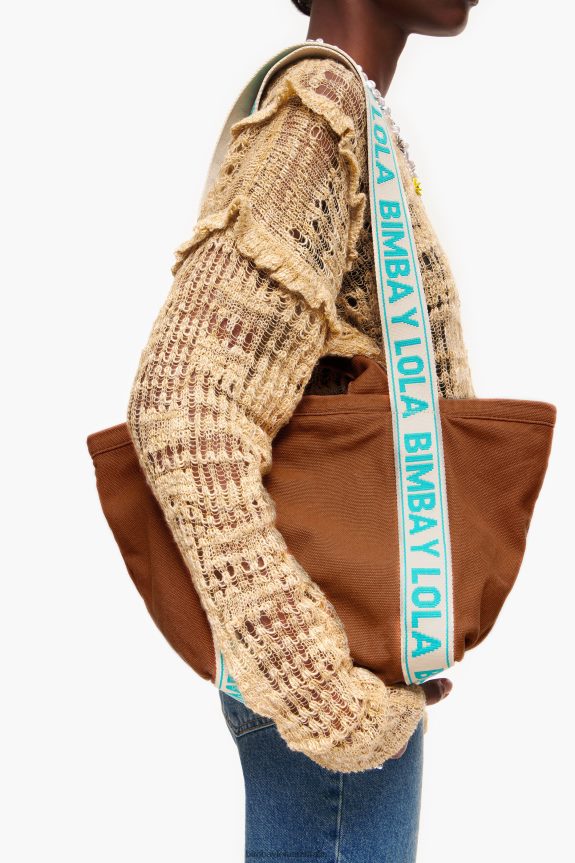 Accessories 4062VZ85 Tan Bimba Y Lola Canvas Shopper Bag
