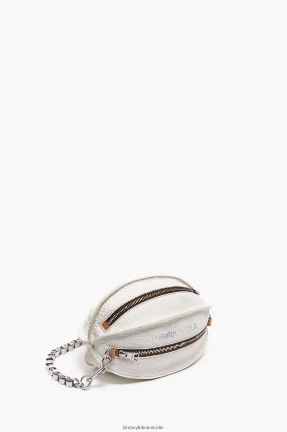 Accessories 4062VZ140 White Bimba Y Lola Leather Pelota Bag