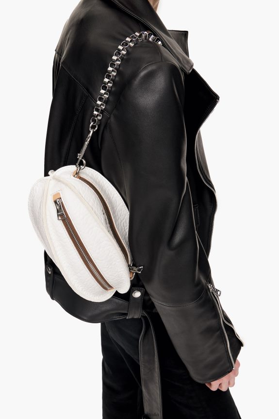 Accessories 4062VZ140 White Bimba Y Lola Leather Pelota Bag