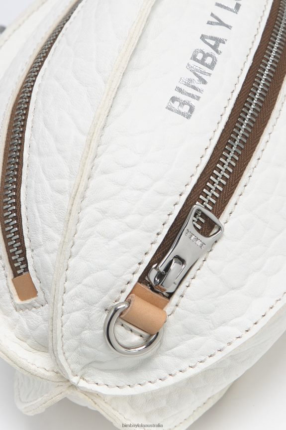 Accessories 4062VZ140 White Bimba Y Lola Leather Pelota Bag