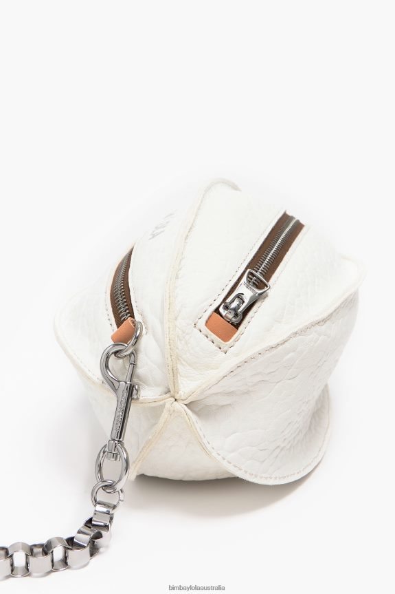Accessories 4062VZ140 White Bimba Y Lola Leather Pelota Bag