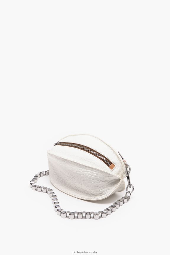 Accessories 4062VZ140 White Bimba Y Lola Leather Pelota Bag