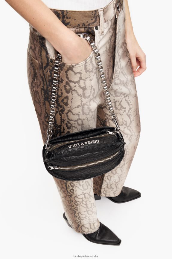 Accessories 4062VZ141 Black Bimba Y Lola Leather Pelota Bag