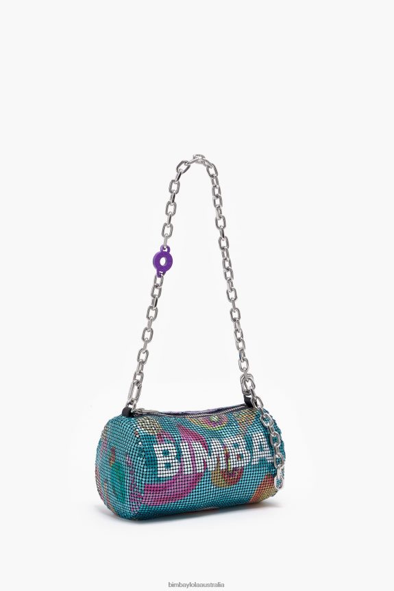 Accessories 4062VZ143 Aquamarine Bimba Y Lola Bananas Mix Mesh Cylindrical Bag