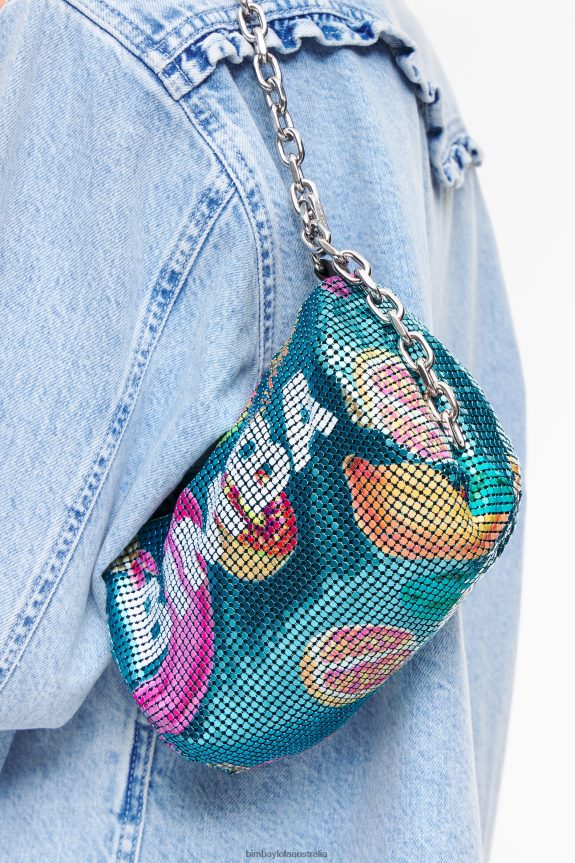 Accessories 4062VZ143 Aquamarine Bimba Y Lola Bananas Mix Mesh Cylindrical Bag