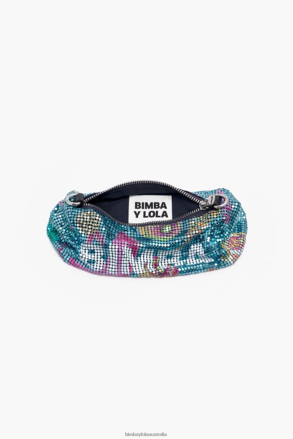 Accessories 4062VZ143 Aquamarine Bimba Y Lola Bananas Mix Mesh Cylindrical Bag
