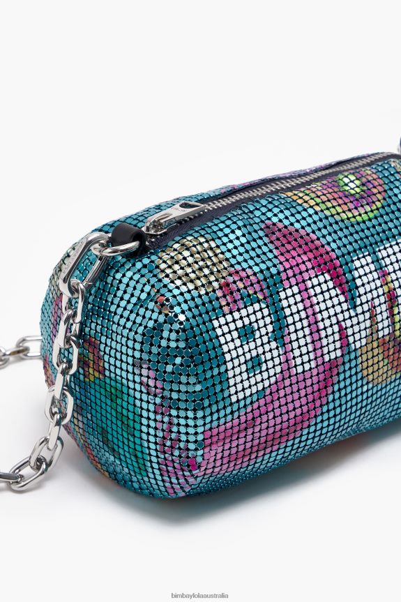 Accessories 4062VZ143 Aquamarine Bimba Y Lola Bananas Mix Mesh Cylindrical Bag