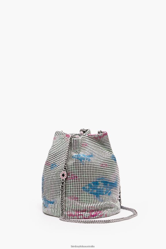 Accessories 4062VZ144 Fish Bimba Y Lola Print Mesh Bucket Bag