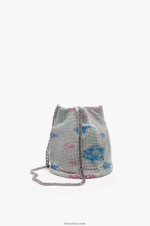 Accessories 4062VZ144 Fish Bimba Y Lola Print Mesh Bucket Bag