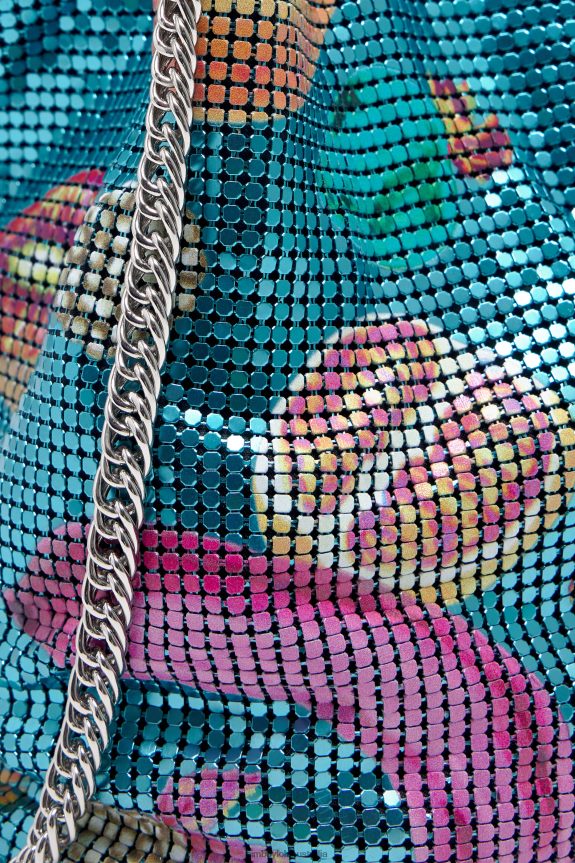 Accessories 4062VZ145 Aquamarine Bimba Y Lola Bananas Mix Print Mesh Bucket Bag