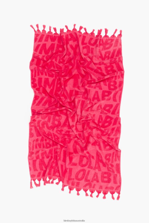 Accessories 4062VZ876 Fuchsia Bimba Y Lola Jacquard Logo Towel