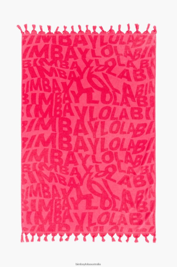 Accessories 4062VZ876 Fuchsia Bimba Y Lola Jacquard Logo Towel