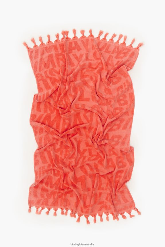 Accessories 4062VZ877 Orange Bimba Y Lola Jacquard Logo Towel