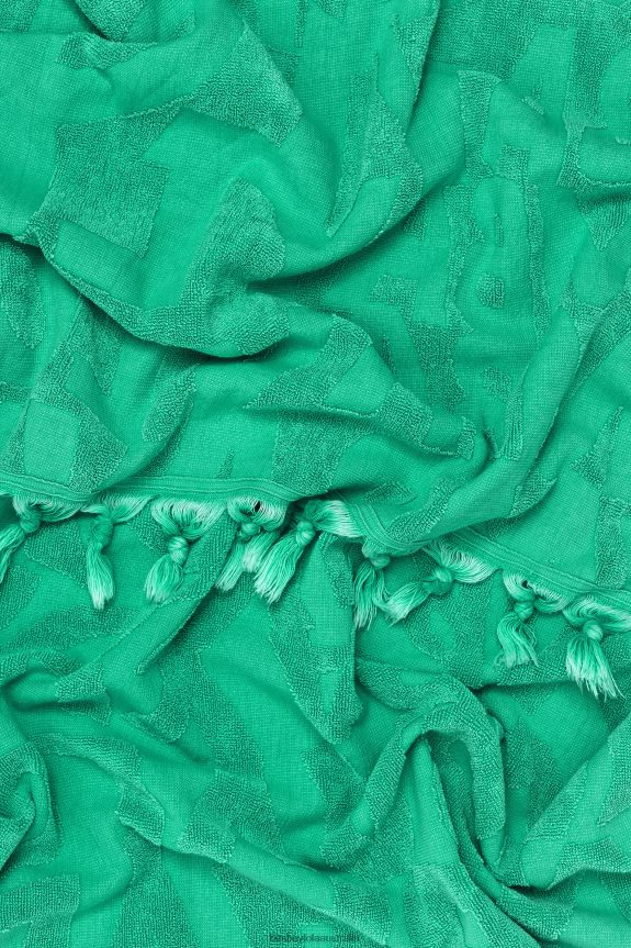 Accessories 4062VZ878 Turquoise Bimba Y Lola Washed-Look Logo Jacquard Towel