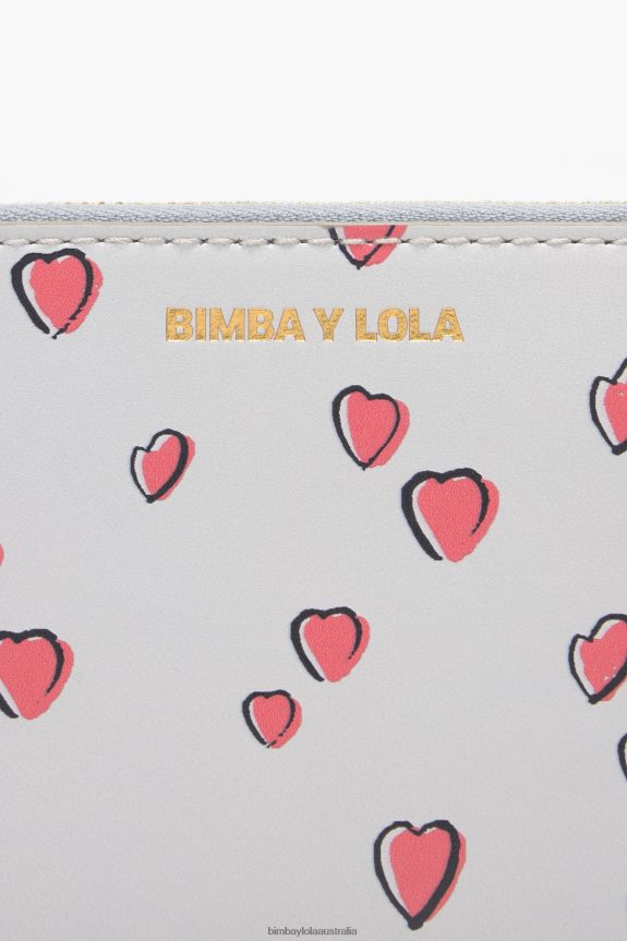 Accessories 4062VZ1065 Gray Bimba Y Lola Light Leather Small Hearts Wallet