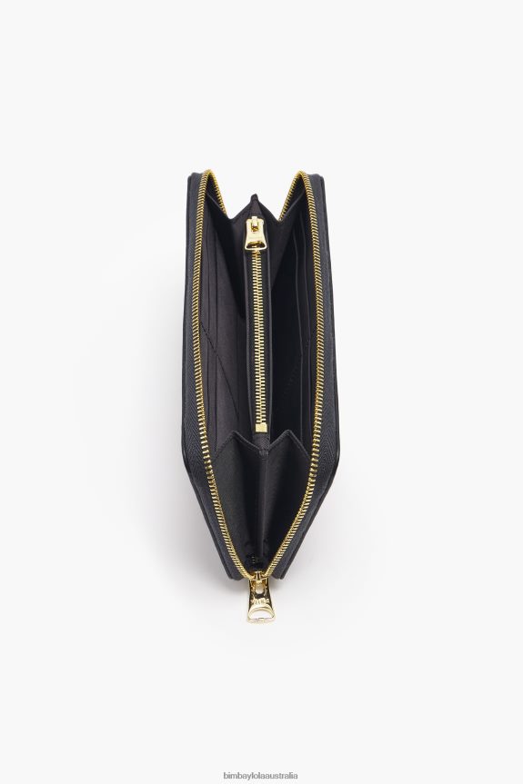 Accessories 4062VZ1066 Black Bimba Y Lola Small Hearts Leather Wallet