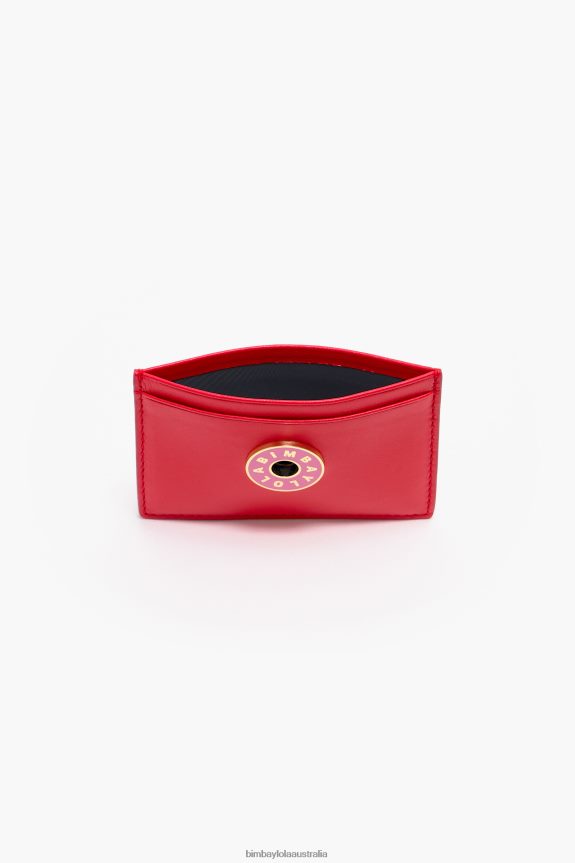 Accessories 4062VZ1025 Red Bimba Y Lola Leather Card Holder