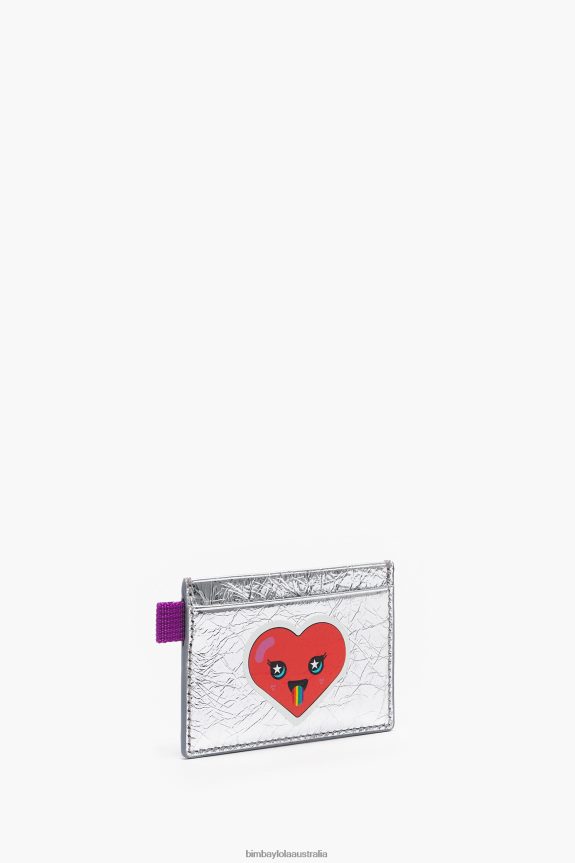 Accessories 4062VZ1124 Silver Bimba Y Lola Leather Card Holder