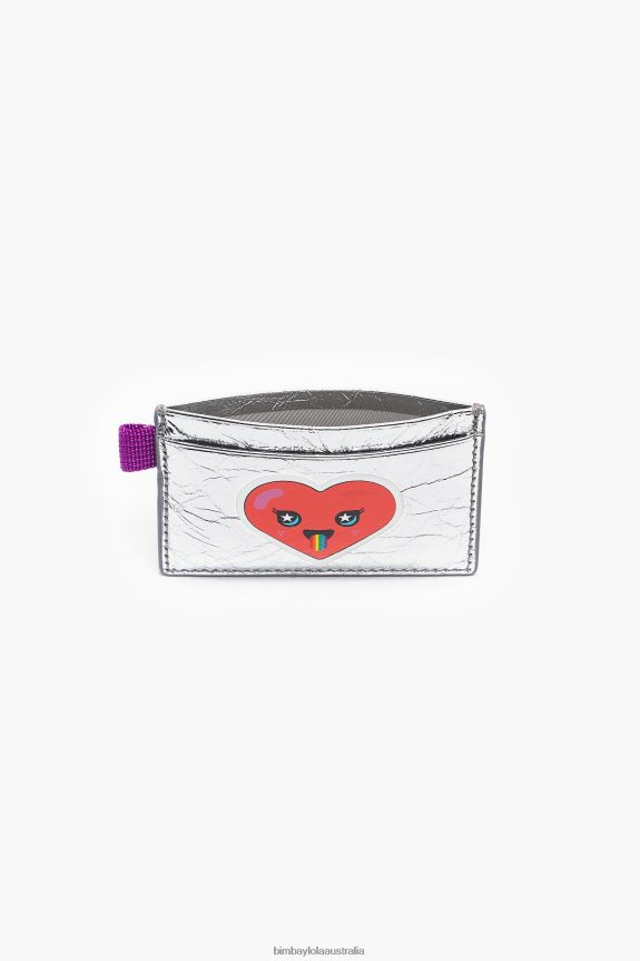 Accessories 4062VZ1124 Silver Bimba Y Lola Leather Card Holder
