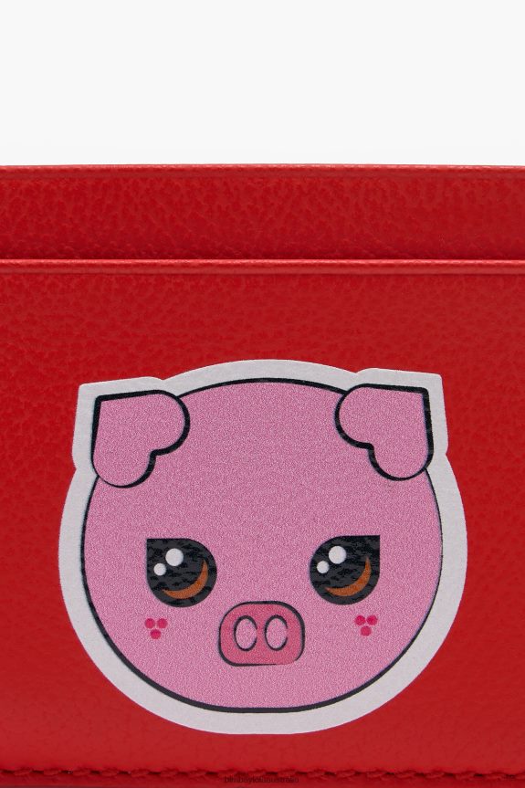 Accessories 4062VZ1125 Red Bimba Y Lola Leather Card Holder
