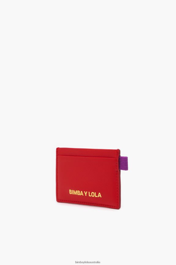 Accessories 4062VZ1125 Red Bimba Y Lola Leather Card Holder