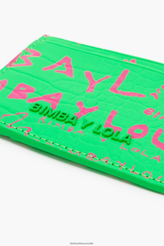 Accessories 4062VZ1129 Green Bimba Y Lola Crocodile Print Card Holder