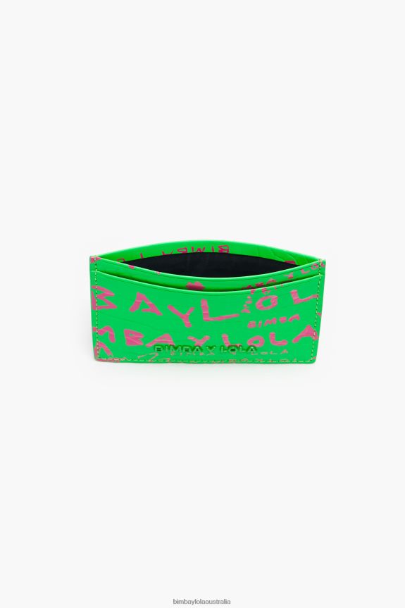 Accessories 4062VZ1129 Green Bimba Y Lola Crocodile Print Card Holder
