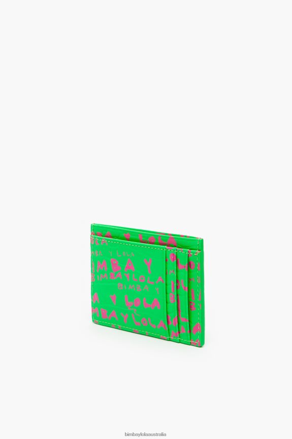 Accessories 4062VZ1129 Green Bimba Y Lola Crocodile Print Card Holder