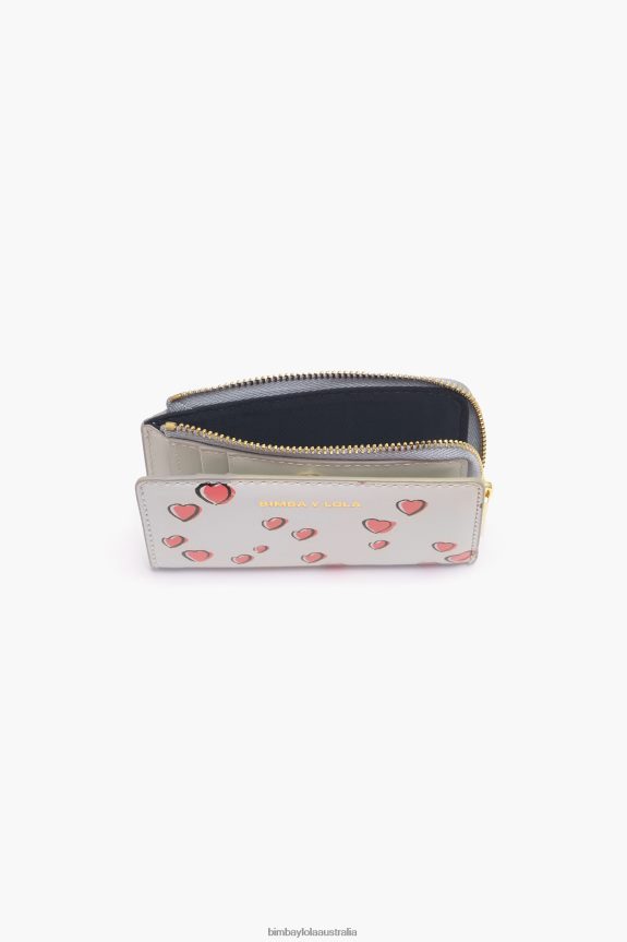 Accessories 4062VZ1003 Gray Bimba Y Lola Leather Small Hearts Purse