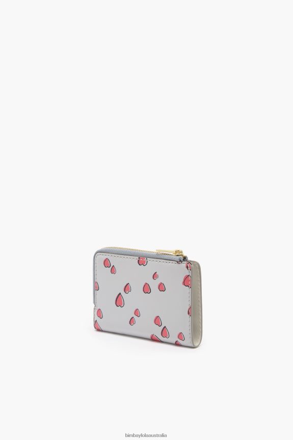 Accessories 4062VZ1003 Gray Bimba Y Lola Leather Small Hearts Purse