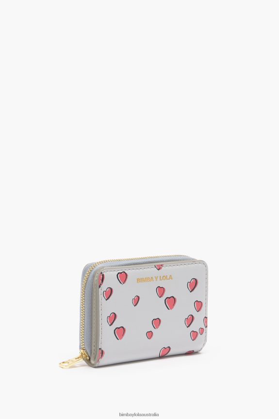 Accessories 4062VZ1010 Gray Bimba Y Lola Leather Small Hearts Purse