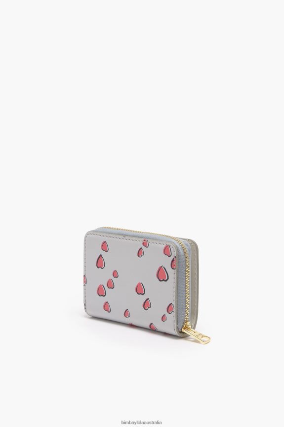 Accessories 4062VZ1010 Gray Bimba Y Lola Leather Small Hearts Purse