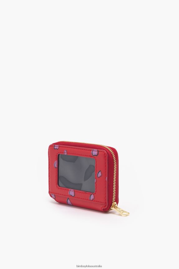Accessories 4062VZ1012 Red Bimba Y Lola Leather Small Hearts Purse