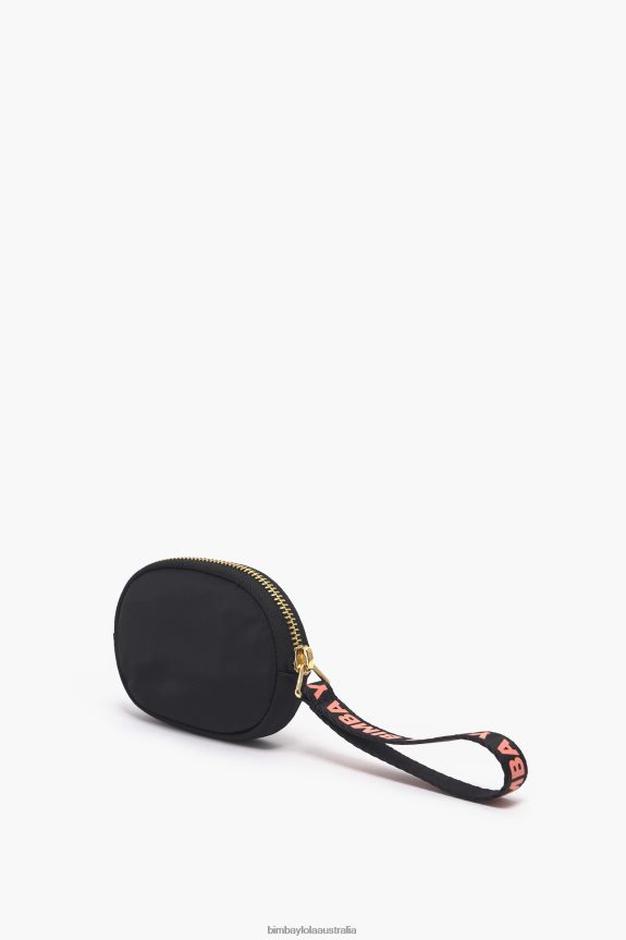 Accessories 4062VZ1015 Black Bimba Y Lola Nylon Oval Coin Purse
