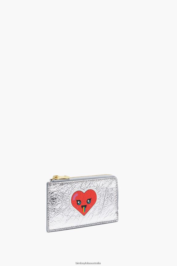 Accessories 4062VZ1023 Silver Bimba Y Lola Leather Rectangular Coin Purse