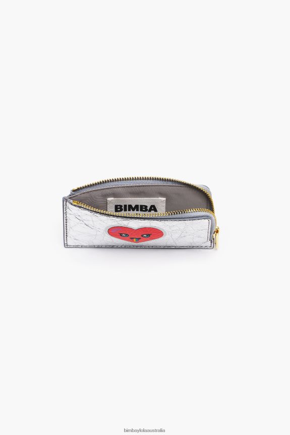 Accessories 4062VZ1023 Silver Bimba Y Lola Leather Rectangular Coin Purse
