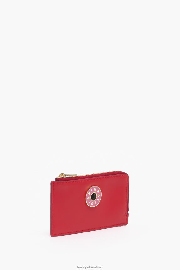 Accessories 4062VZ1024 Red Bimba Y Lola Leather Rectangular Coin Purse