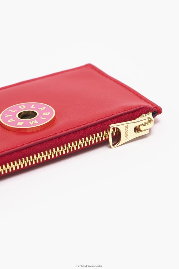 Accessories 4062VZ1024 Red Bimba Y Lola Leather Rectangular Coin Purse