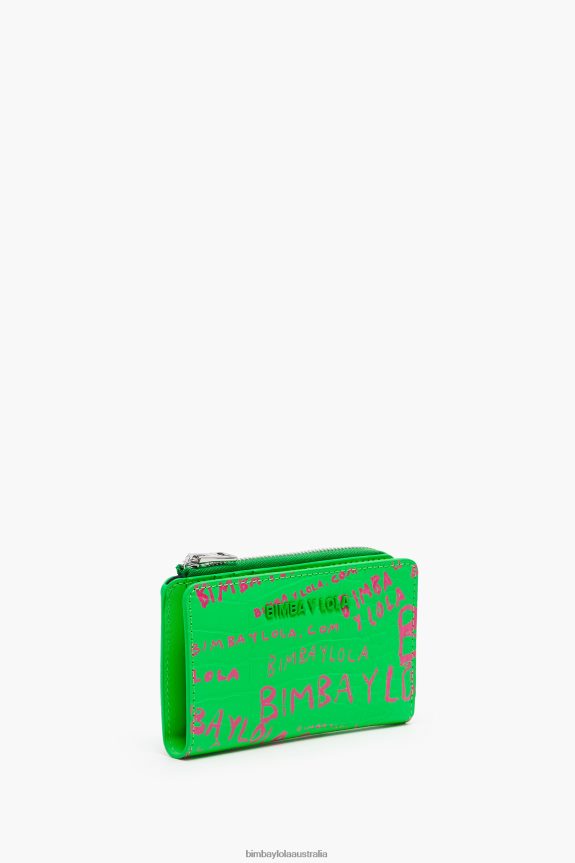 Accessories 4062VZ1037 Green Bimba Y Lola Rectangular Crocodile Print Purse