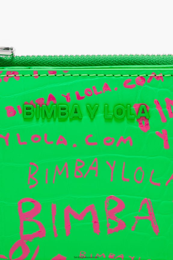 Accessories 4062VZ1037 Green Bimba Y Lola Rectangular Crocodile Print Purse