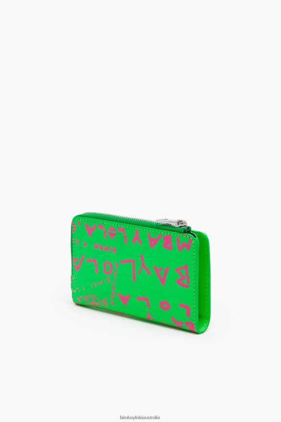 Accessories 4062VZ1037 Green Bimba Y Lola Rectangular Crocodile Print Purse