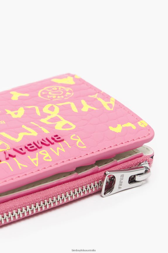 Accessories 4062VZ1038 Pink Bimba Y Lola Crocodile Print Purse