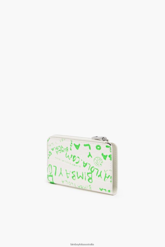 Accessories 4062VZ1039 White Bimba Y Lola Rectangular Crocodile Print Purse
