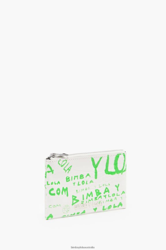 Accessories 4062VZ1042 White Bimba Y Lola Crocodile Print Rectangular Coin Purse