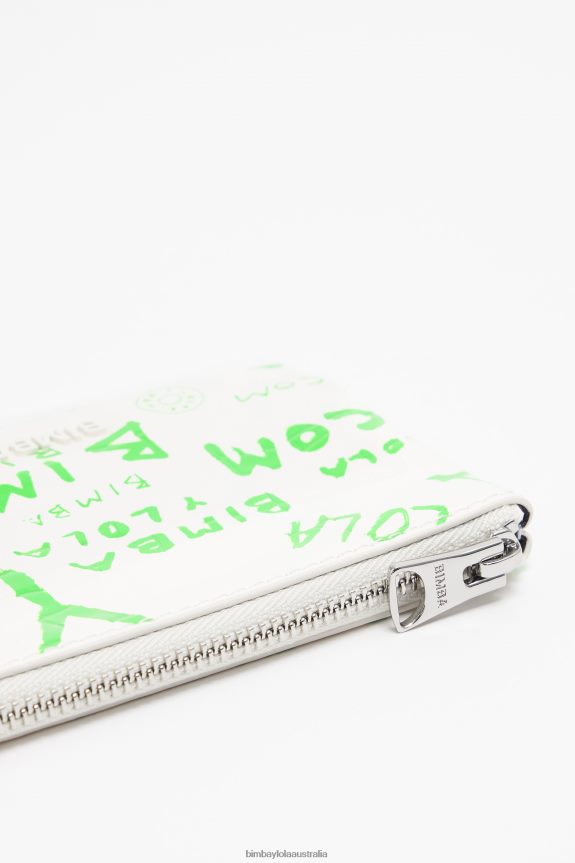 Accessories 4062VZ1042 White Bimba Y Lola Crocodile Print Rectangular Coin Purse