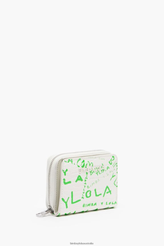 Accessories 4062VZ1043 White Bimba Y Lola Crocodile Print Flap Purse