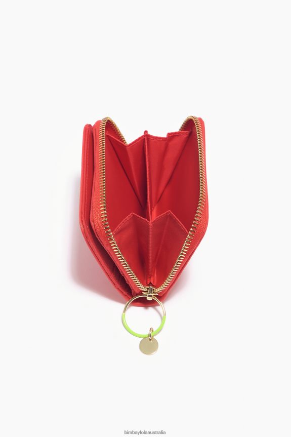 Accessories 4062VZ1057 Red Bimba Y Lola Nylon Flap Purse