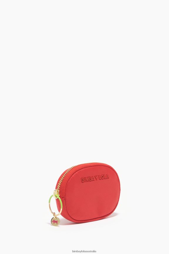 Accessories 4062VZ1060 Red Bimba Y Lola Nylon Oval Coin Purse