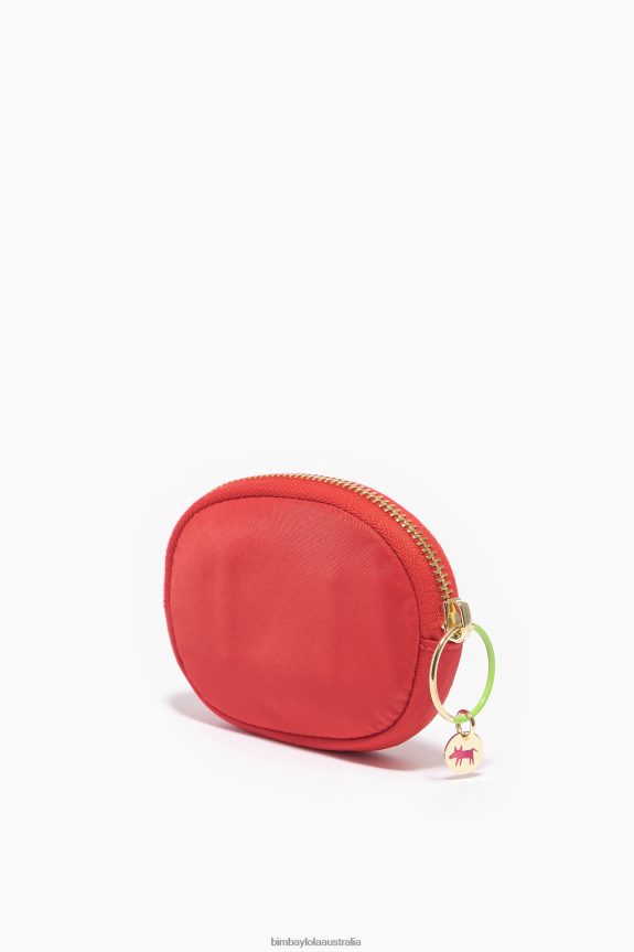 Accessories 4062VZ1060 Red Bimba Y Lola Nylon Oval Coin Purse
